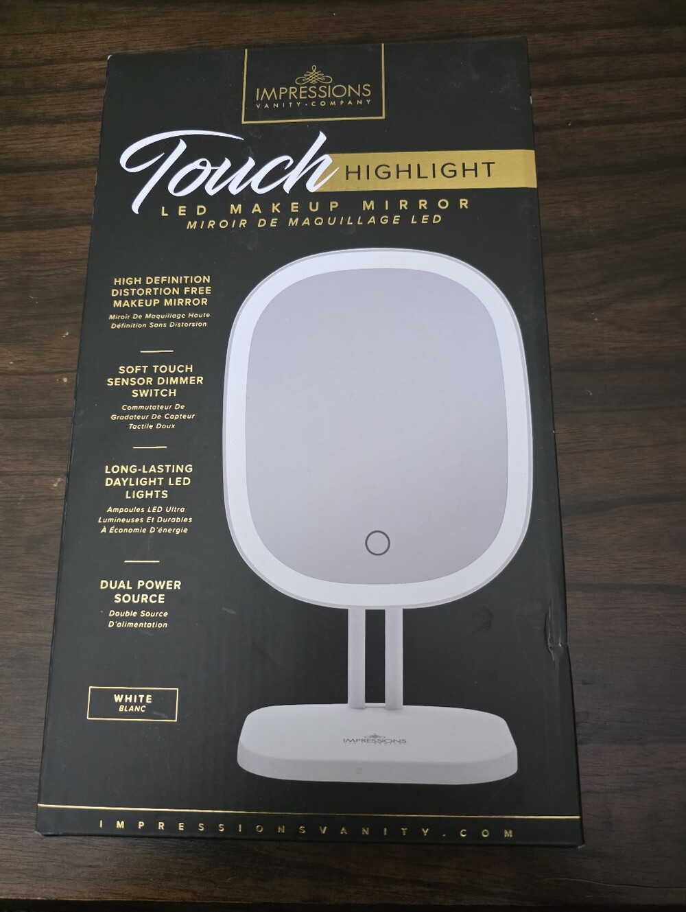 Impressions Vanity Touch Highlight LED Makeup Mirror - White Brand New
